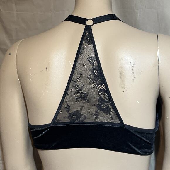 Curve Muse Womens Push Up Underwire Halter Front Close Bra Black 42B Racerback - Picture 4 of 8